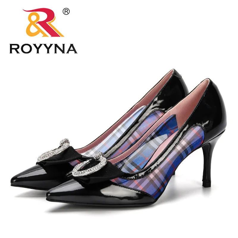 Туфли лодочки ROYYNA женские пикантные боковые прозрачные сетчатые заостренный