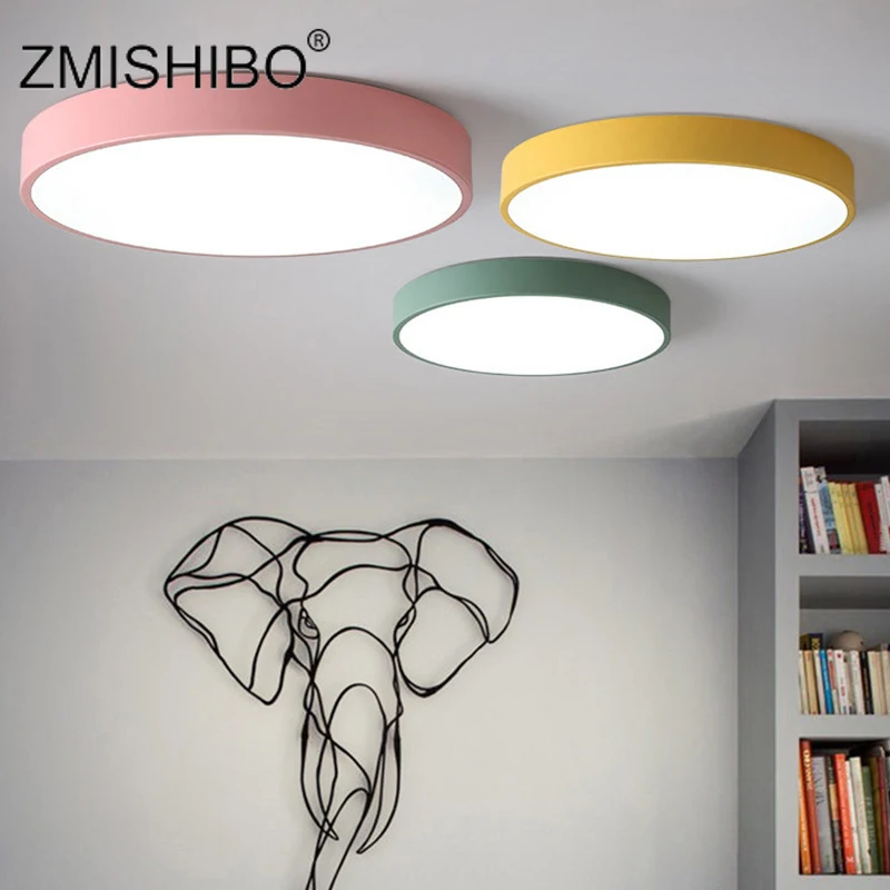 

ZMISHIBO Discolor 3Color LED Ceiling Lamp 18W 96-265V Surface Mounted Lighting Fixutes Indoor Living Room Bedroom Nordic Style