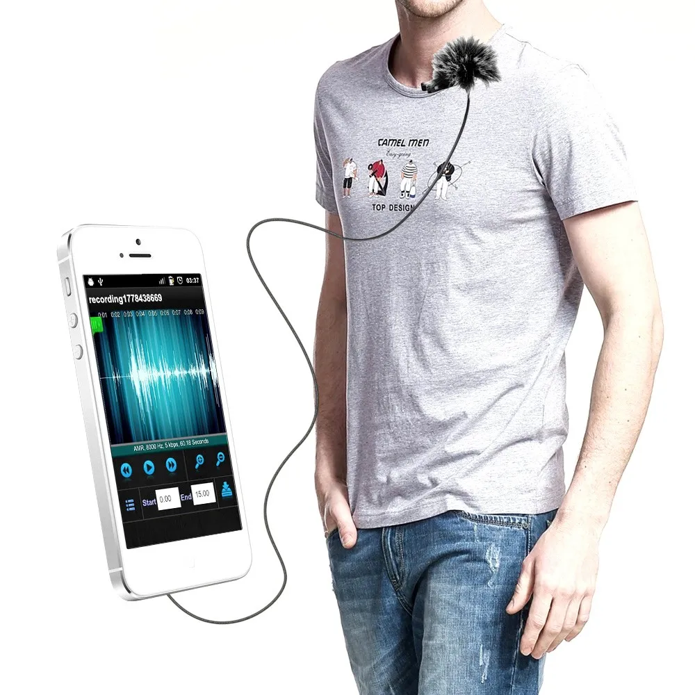 

Commlite Lapel Phone Microphone Lavalier Omnidirectional Condenser Clip-on Mic for iPhone Smartphone Mobile Video Record