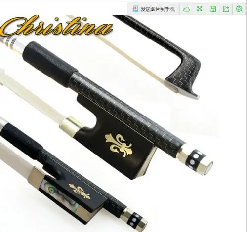 

1pcs Top Grade Silver Braided Carbon Fiber 28 3/4" Violin Bow 4/4
