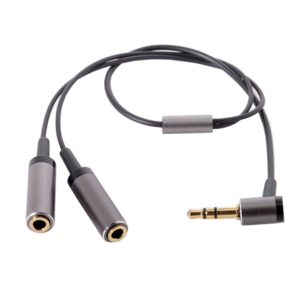 

CYDZ 10pcs/lot Stereo Headphone Audio Cable Splitter 30cm Length 3.5mm Plug 90 Degree Angled Male to 2 Female for Earphone