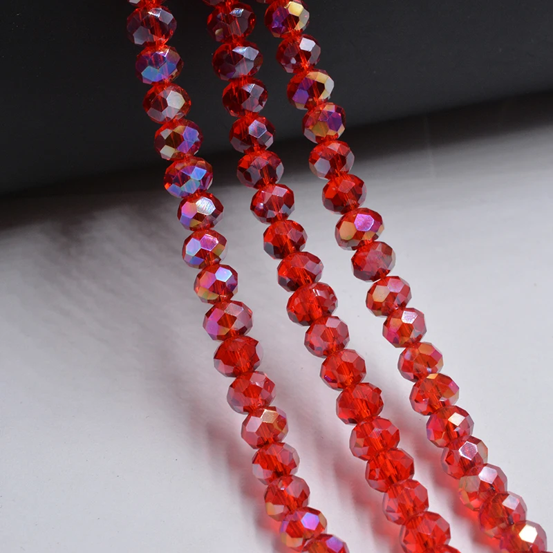 

4*6mm Czech Glass Crystal scarlet AB Spacer Small Beads Jewelry Making for Needlework and Accessories Wholesale