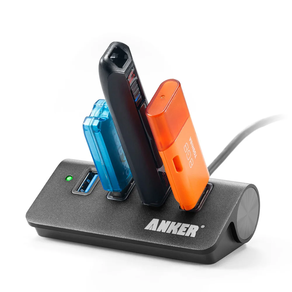 Anker USB 3,0 4-Порты и разъёмы Портативный Алюминий концентратор с 2 футов USB 3,0 кабель(углерода