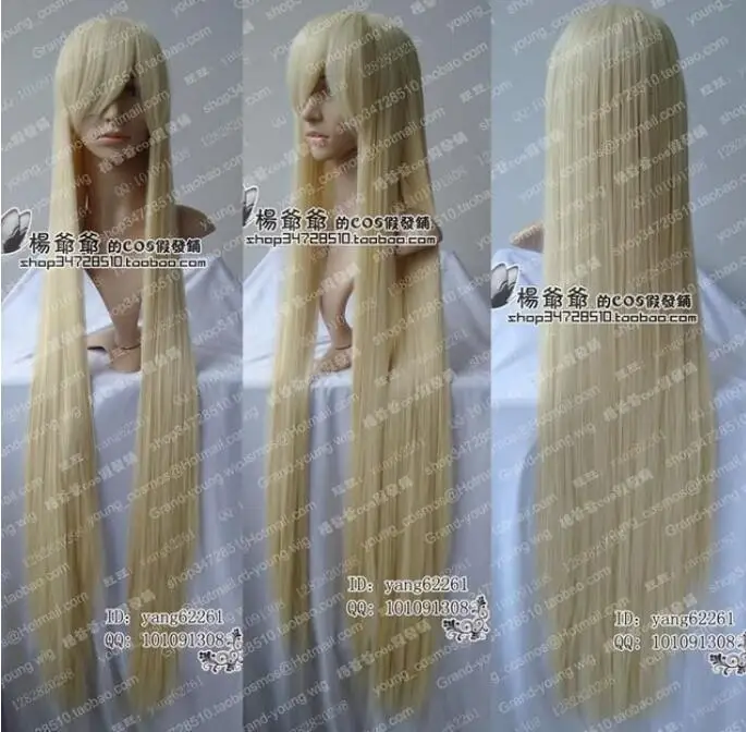 

Wig New long Blonde cosplay party Wig 100cm