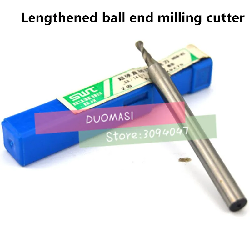 

2PCS lengthening R3.0*6*12*80 high speed steel ball end milling cutter, straight shank white steel cutter, R milling cutter
