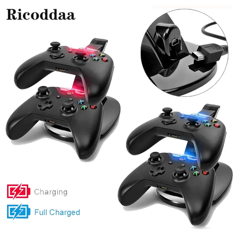 

For Xbox one Controller Charging Dock Station USB LED Light Dual Charger For Microsoft Xbox One Gamepad Joystick Game Accessory
