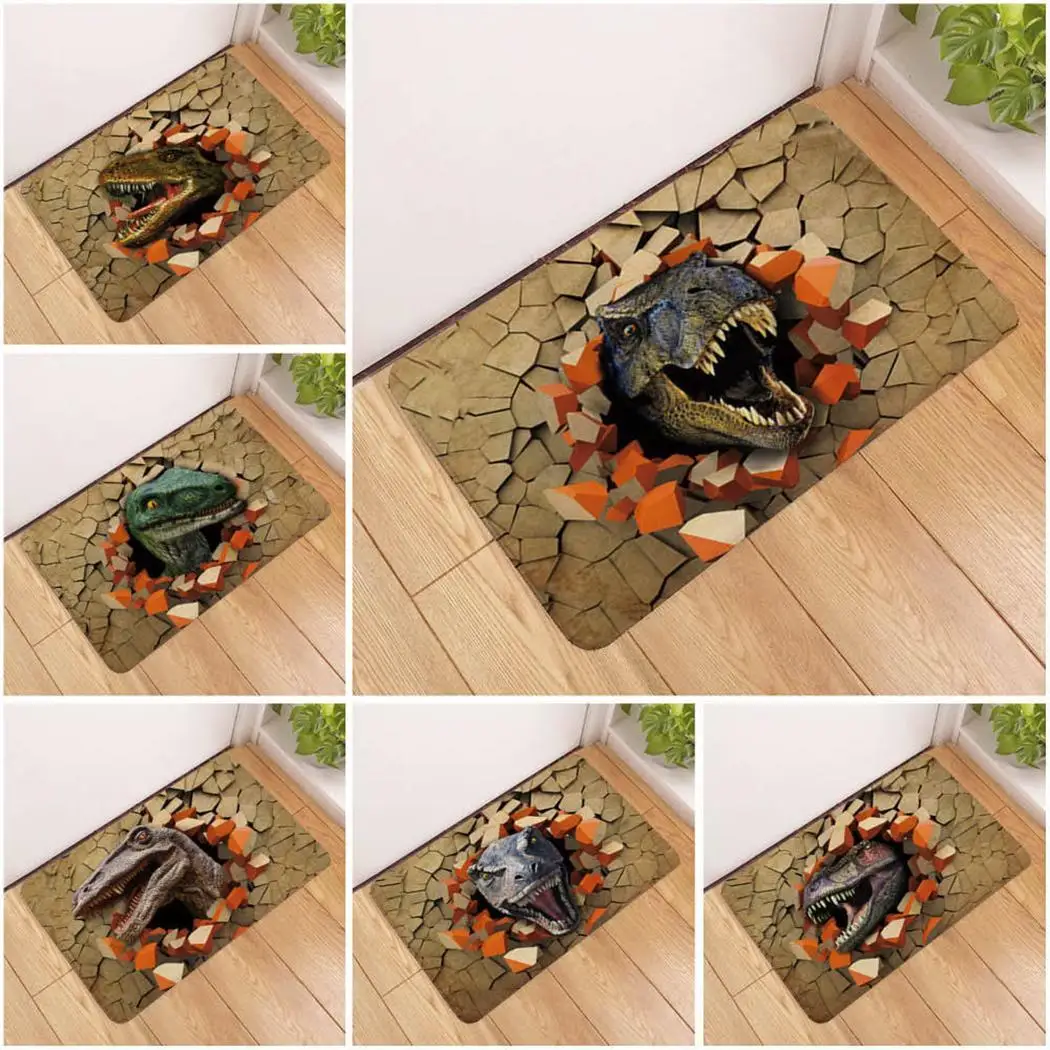 

3D Dinosaur Print Floor Mat Carpet Door, Bedroom, Soft Doormat Rugs for Bedroom Living Creative Adults Room