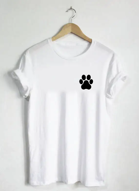 Paw Print Shirt Paw Tshirt Unisex Shirt or Womans shirt Mens Gift neck