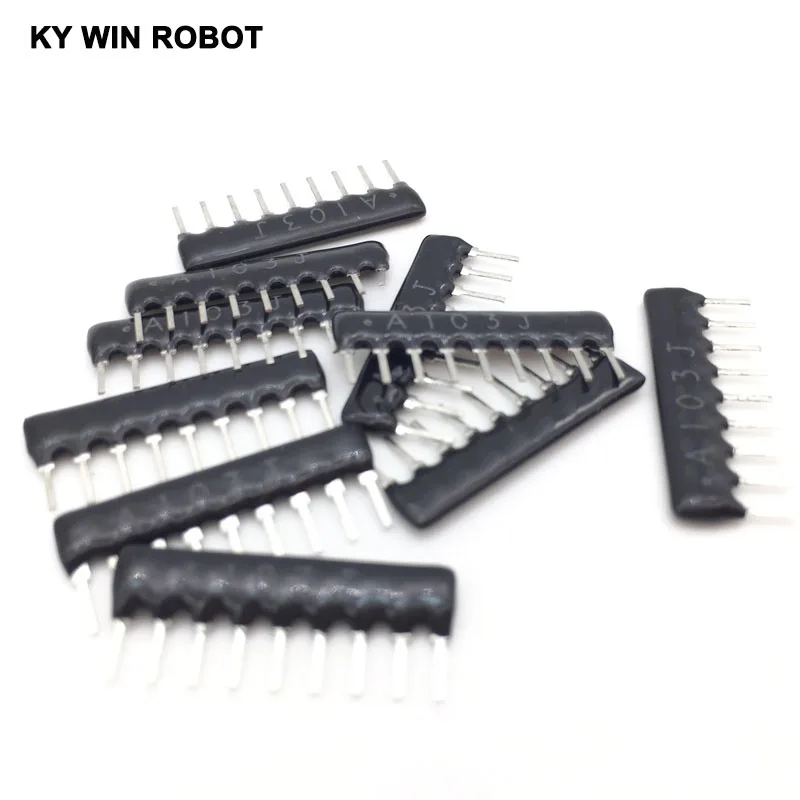 10 шт. 9 контактов A103J резистор сетевой блок 10K Ом A103 2 54 мм SIP 9|resistor network array|resistor network10k