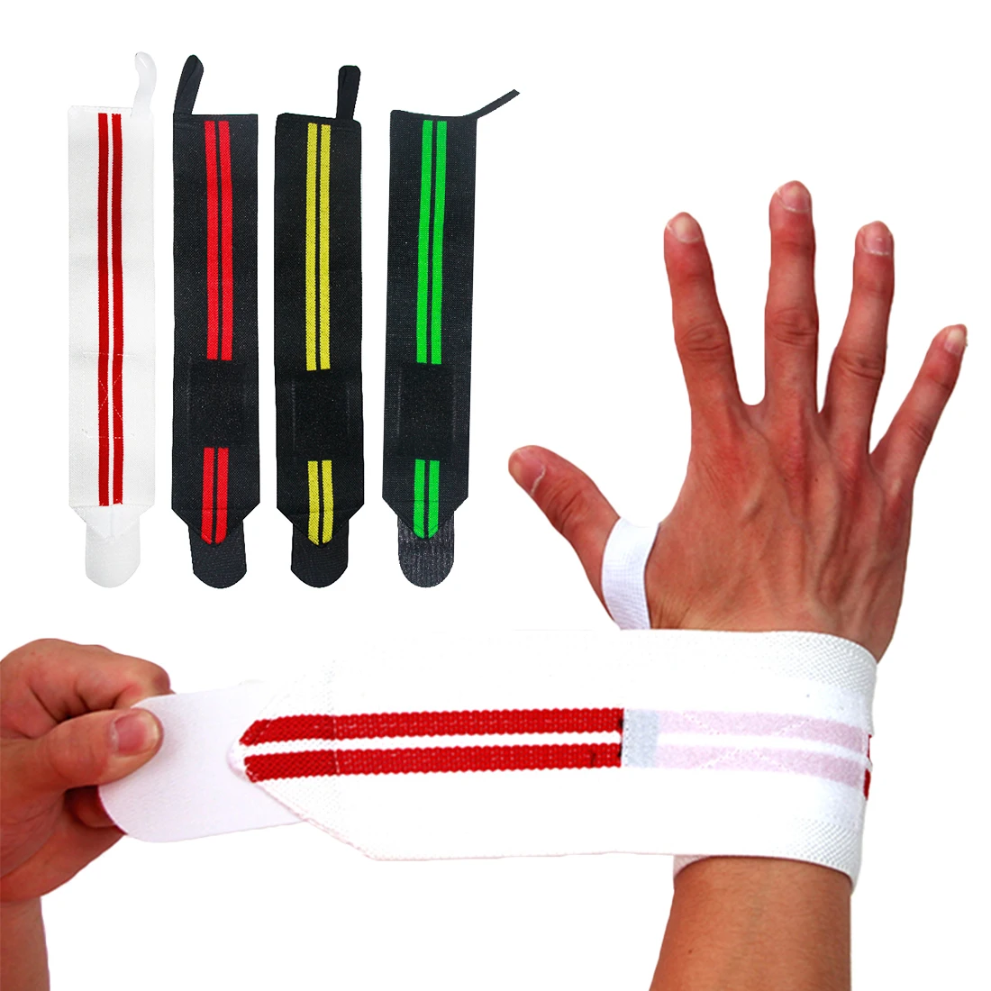 2 pcs/set Adjustable Wristband Elastic Wrist Wraps Bandages for