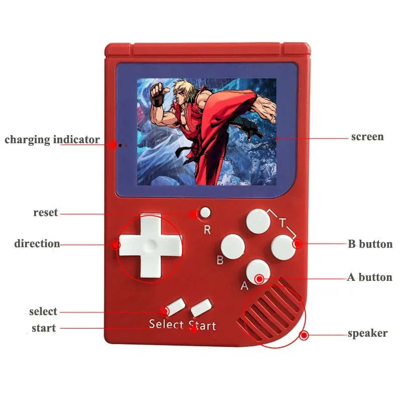 Coolbaby RS-6 retro porttil mini mano consola de 8 bits 2,0 pulgadas LCD color nios Juego incorporado 129 juegos Coolbaby RS-6 retro porttil mini mano consola de 8 bits 2,0 pulgadas LCD color nios Juego incorporado 129 juegos