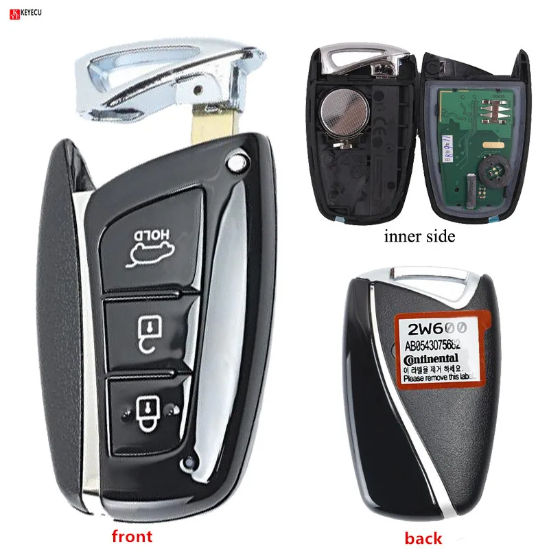 

Keyecu New Replacement Smart Remote Key - 3 Buttons & 433MHz & ID46 Chip- FOB for Hyundai Santa Fe 2012-2015 FCC ID: 95440 2W500