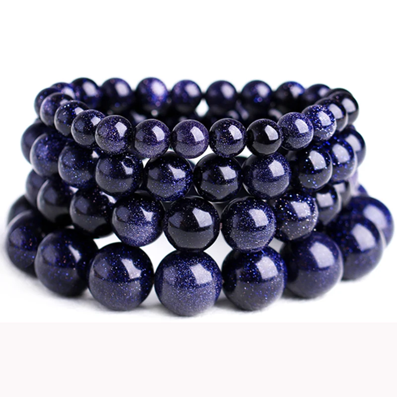 Wholesale Natural Stone Beads Round Dark Blue Sands Stone Loose Beads