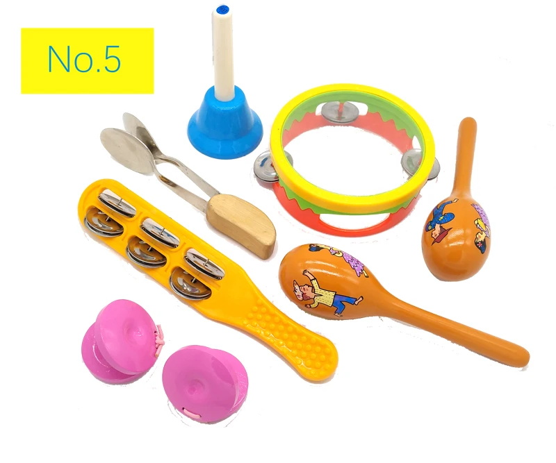 

BIG SALE 6pc New musical instruments toy set wooden percussion instruments for baby preschool kids music rhythm educational