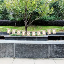 Винтаж "фотобудка" буквенные флаги Свадебные гирлянды баннер для фотокабинки вечерние реквизит для фотосъемки украшения события поставки