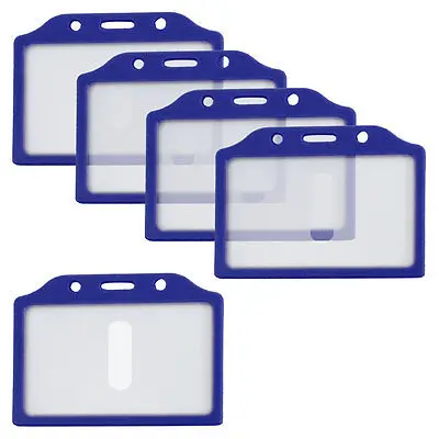 Офис школы синий прозрачный Пластик горизонтальные Бизнес удостоверение личности держатель для карт 5 шт