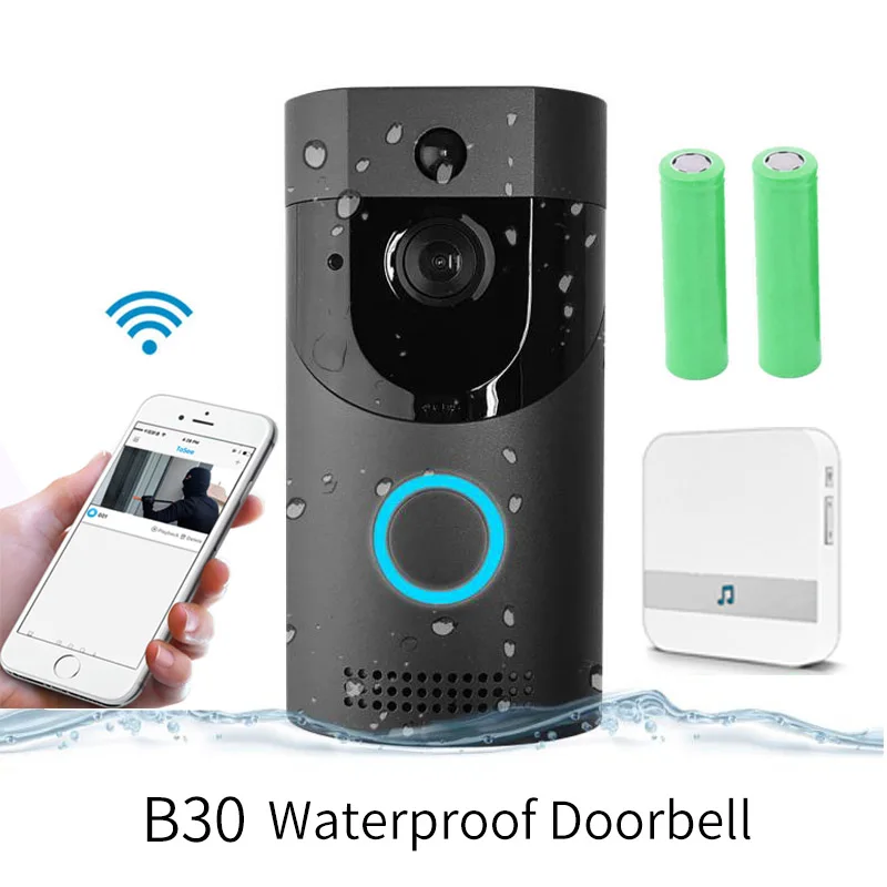 

Anytek B30 WIFI Doorbell 720P wireless intercom IP65 waterproof FIR Alarm IR night vision B30 Smart video Door Chime IP camera