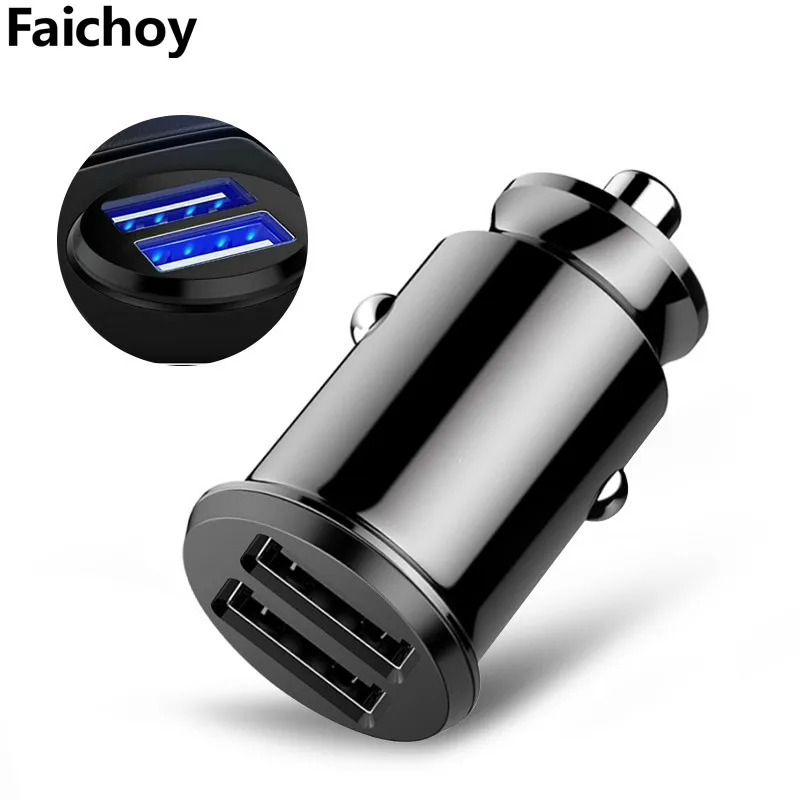 3.1A شاحن سيارة مصغرة المزدوج USB شاحن سيارة سيارة التصميم شاحن يو اس بي الهاتف 2 ميناء USB سريع سيارة-شواحن ل فون سامسونج هواوي
