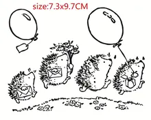 Vier hedgehog Transparent Klar Briefmarken pelz DIY Scrapbooking/Karte, Der/Kinder Weihnachten Spa Dekoration Lieferttampons