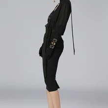 Черный цвет, вид сбоку с разрезом, миди-юбка