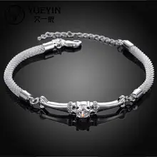 Модный посеребренный браслет для женщин с высоким качеством Свадебные украшения уникальный дизайн классический браслет цепочка H382