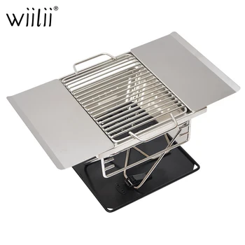 

Applied Barbrcue Accessories BBQ Stainless Steel Foldable Stove Shelves Home Outdoor Picnic Fishing Camping Churrasco Shelf