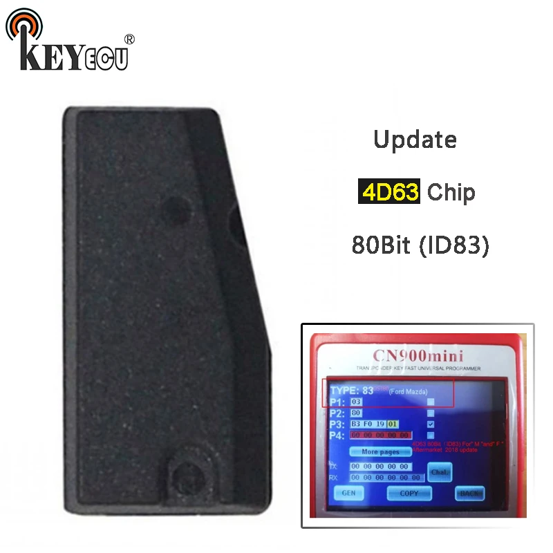 KEYECU 10x for Mazda Ford 2018 Update 4D63 80Bit ID83 Car Key Chip Transponder Aftermarket Support All Lost | Автомобили и