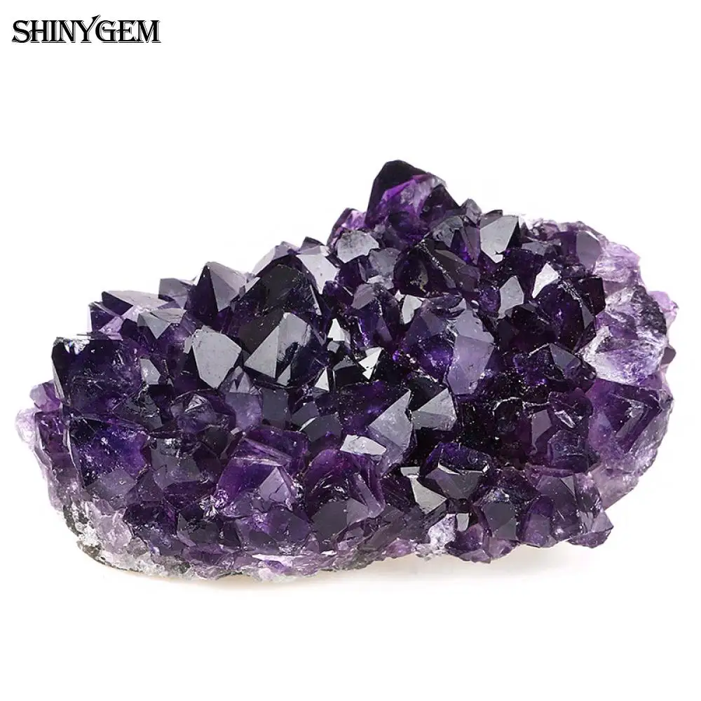 

ShinyGem Purple Mineral Crystal Cluster Lucky Rock Stones Irregular Big Brazil Amethysts Natural Stone Beads For Jewelry Making