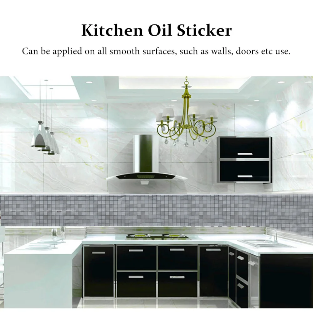 45*70CM Aluminum Foil Heat Resistance Waterproof Kitchen Oil Sticker Mosaic Wall Sticker Home Decoration Prevent Lampblack 45*70CM Aluminum Foil Heat Resistance Waterproof Kitchen Oil Sticker Mosaic Wall Sticker Home Decoration Prevent Lampblack