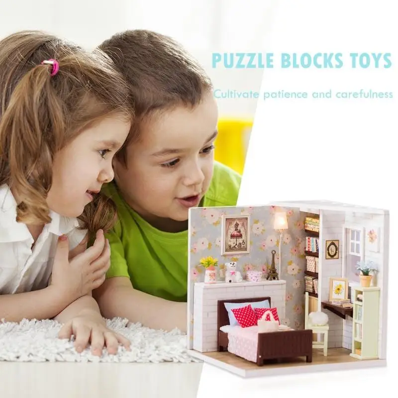 أطفال خشبية مصغرة بيت الدمية مع مجموعة اثاث الأطفال دمية مصغرة DIY تجميع لعب الأيدي على الحرفية نموذج بناء عدة أطفال خشبية مصغرة بيت الدمية مع مجموعة اثاث الأطفال دمية مصغرة DIY تجميع لعب الأيدي على الحرفية نموذج بناء عدة