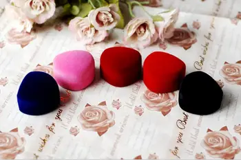 

200pcs/lot Ring Earring Gift Boxes Storage Red Jewelry Box Heart Shape Lid Open Mini Cute Red Carrying Foldable Case 4.3*4.8*3.3