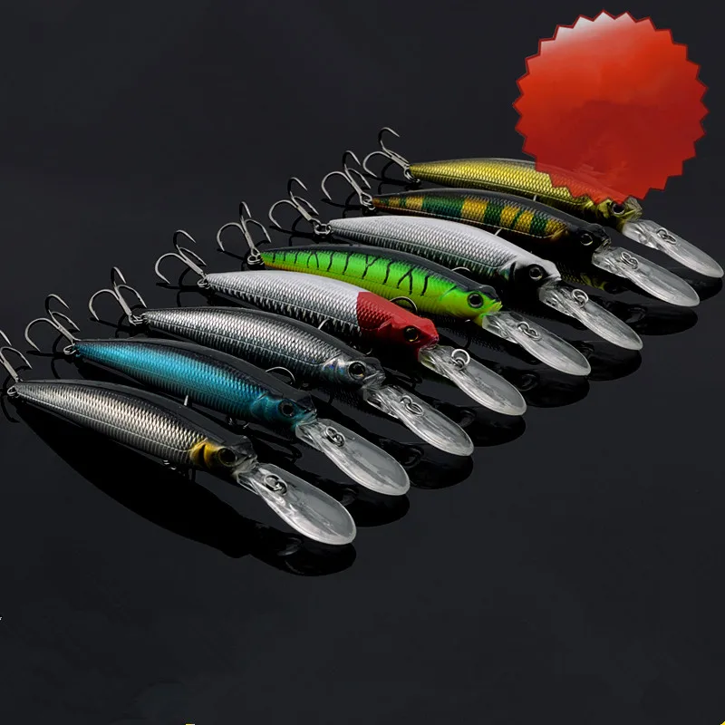 Deep Dive Fishing Lure Minnow Noisy Steel Rattle Balls Floating Shad