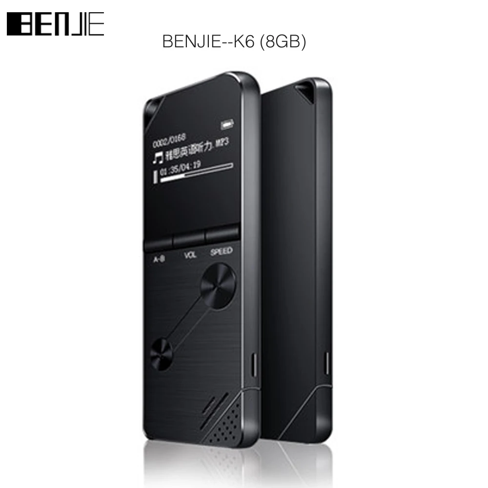 

BENJIE K6 8GB mp3 music player lossless HiFi MP3 Portable audio player metal MP3 FM radio One-key A-B repeat for English study