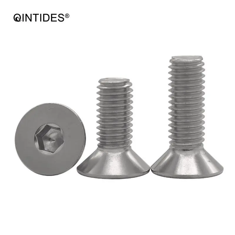 QINTIDES M5 M6 винты с потайной головкой шестигранным отверстием 304/316 из нержавеющей