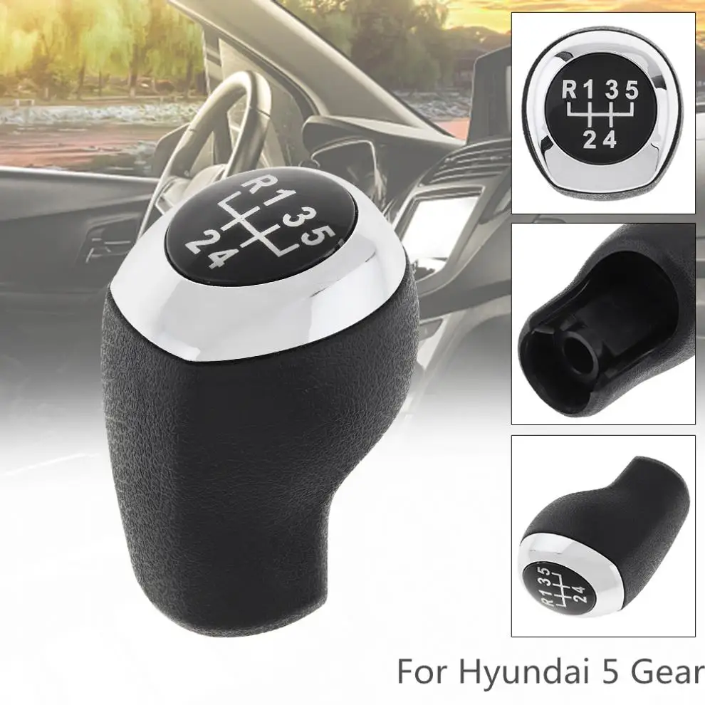 5 скоростная Прочная хромированная ABS Автомобильная ручная ручка переключения передач для hyundai Accent Solaris 2011