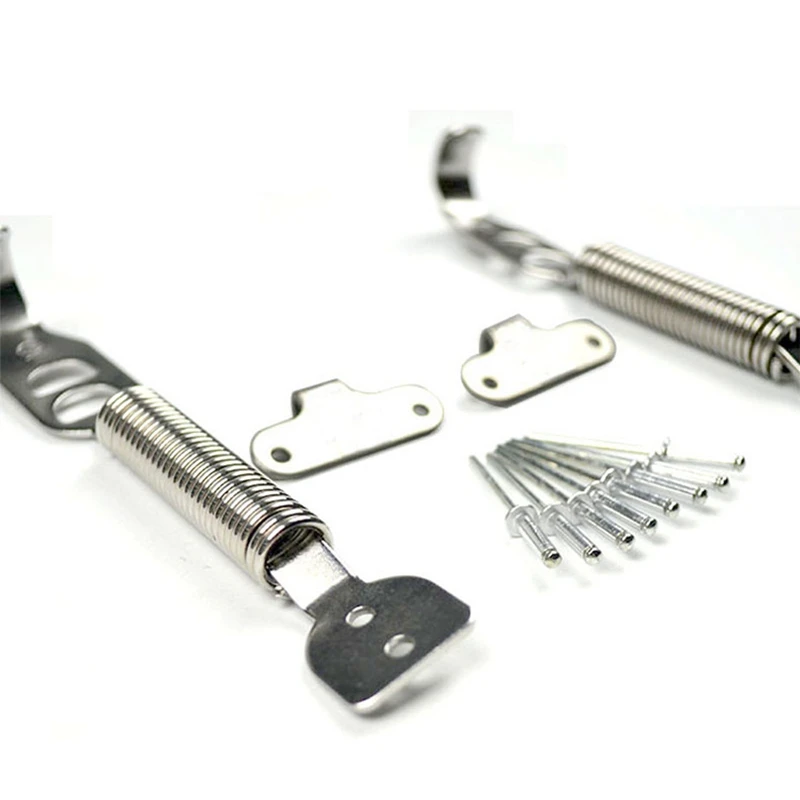 1pair Universal Stainless Spring Clips Car Trunk Hood Kit Auto
