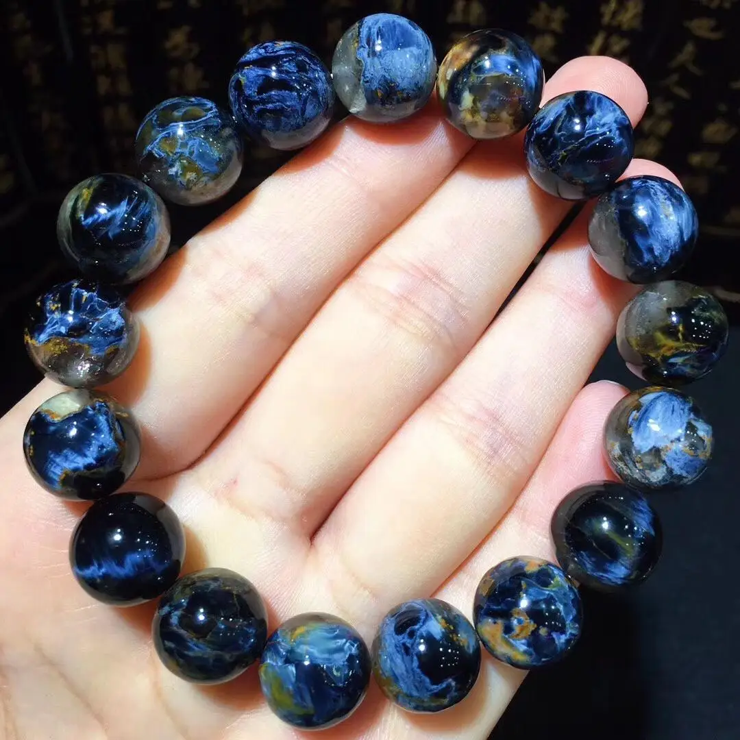 

100% Natural Namibia Pietersite 12mm Blue Yellow Beads Gemstone Round Bead Bracelets Man Women Drop Shipping