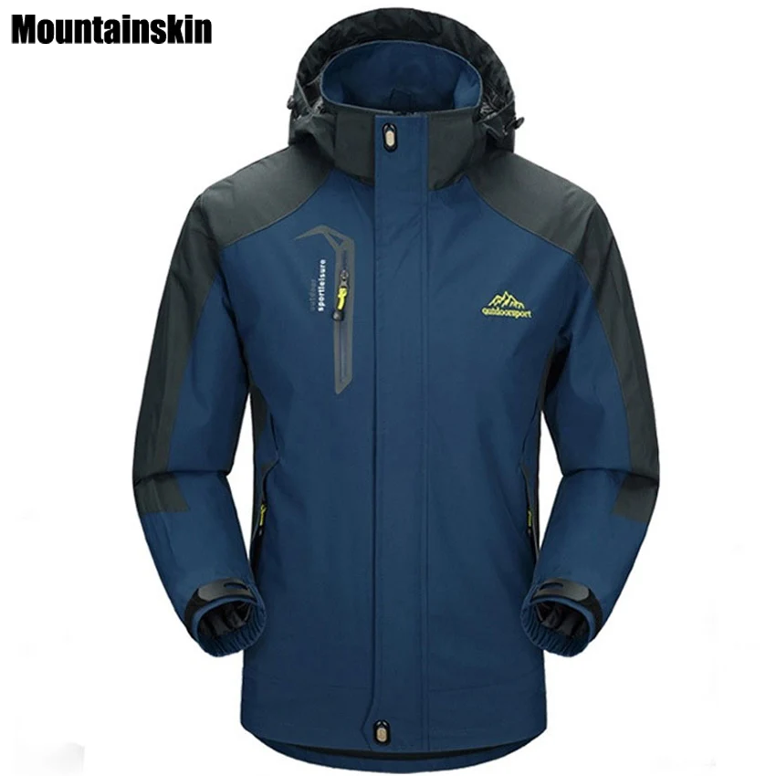  Mountainskin 5XL Men's Jackets Waterproof Spring Hooded Coats Men Women Outerwear Army Solid Casual