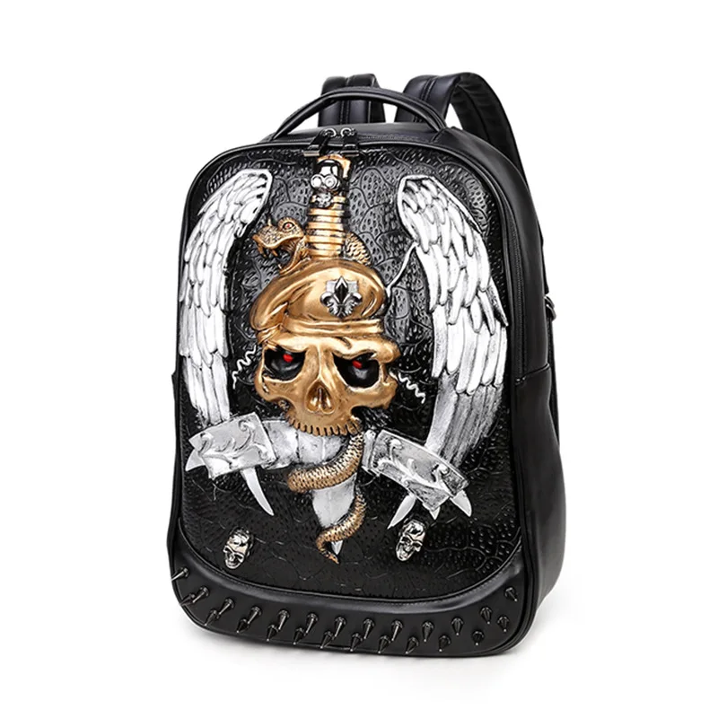 

Personality Backpacks,Large-capacity double shoulder bag,Fashion travel student Schoolbag,Creative trend rivet backpack