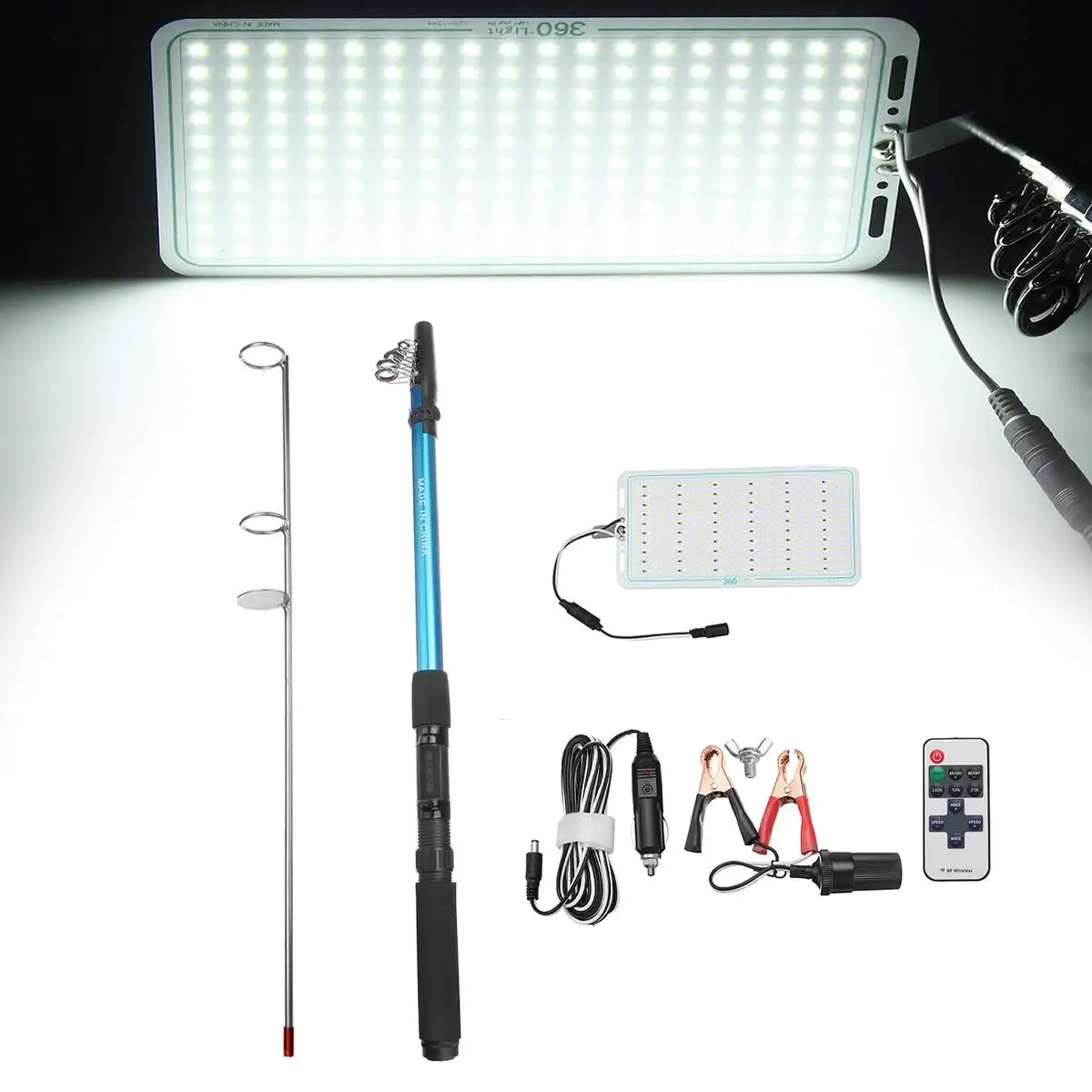 

5M 12V Telescopic LED Fishing Rod Outdoor Lantern Remote Control Camping Lamp Light for Road Trip Self-drive Travelling