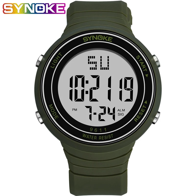 

SYNOKE Men Wrist Watch Sports Male Clock LED Alarm Week Display Men Watch Relogio Masculino Reloj Digital Hombre