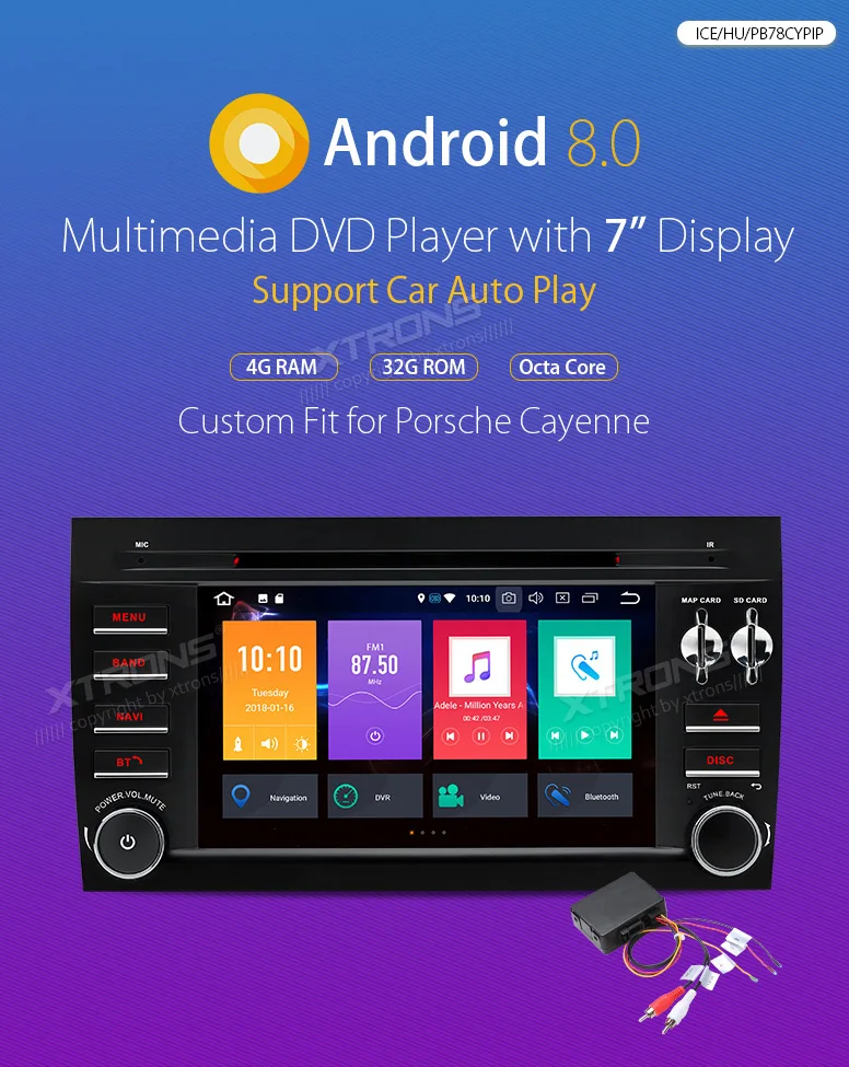 Discount 7" Android 8.0 OS Car DVD Multimedia GPS Radio for Porsche Cayenne 2003-2010 & Cayenne Turbo 2003-2010 & Cayenne GTS 2003-2010 1