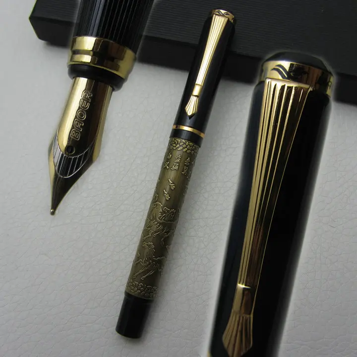 Медная Ручка роллер и перьевая ручка BAOER Xu Beihong 2 шт.|rollerball pen|the penpen fountain pen |