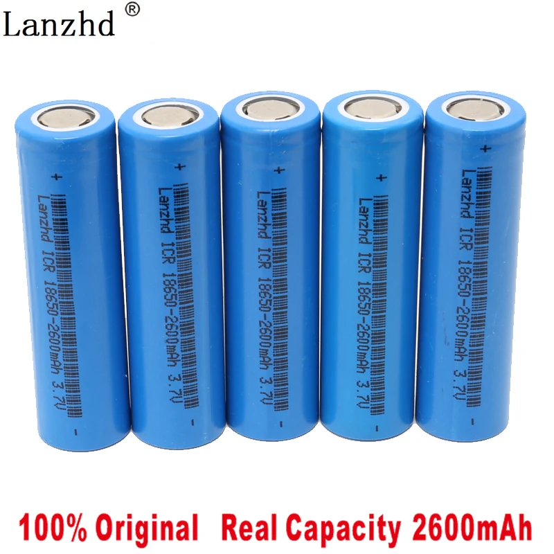 

1PCS-8PCS 2019 batteries 18650 3.7V Li-ion ICR18650 2600mAh Lithium Rechargeable Battery For samsung 18650 Flashlight