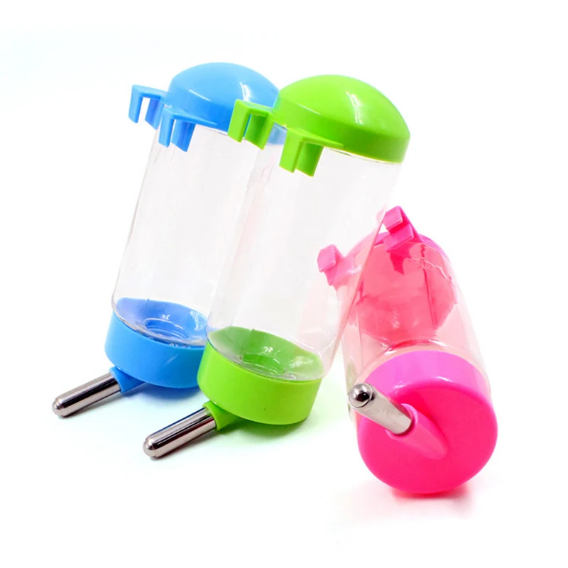 

Pet Dog Plastic Automatic Water Drinking Bowl For small Dogs Rabbit Pet Water Dispenser Hang Bottle Auto Drinker For Dogs 500ml