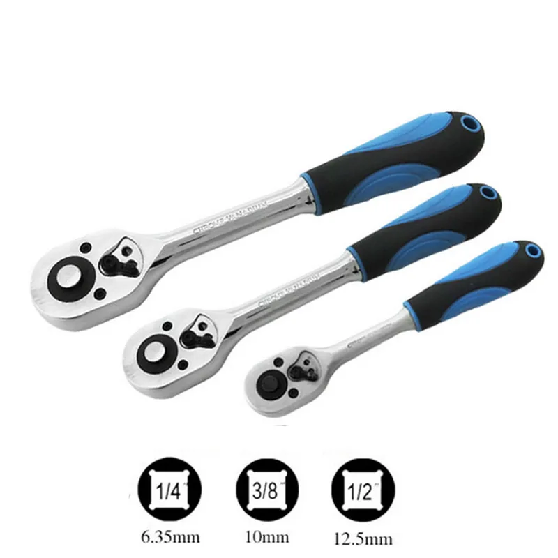 Universal Ratchet Wrench 1/4" 3/8" 1/2" Allen Key 45 Teeth Ratchet