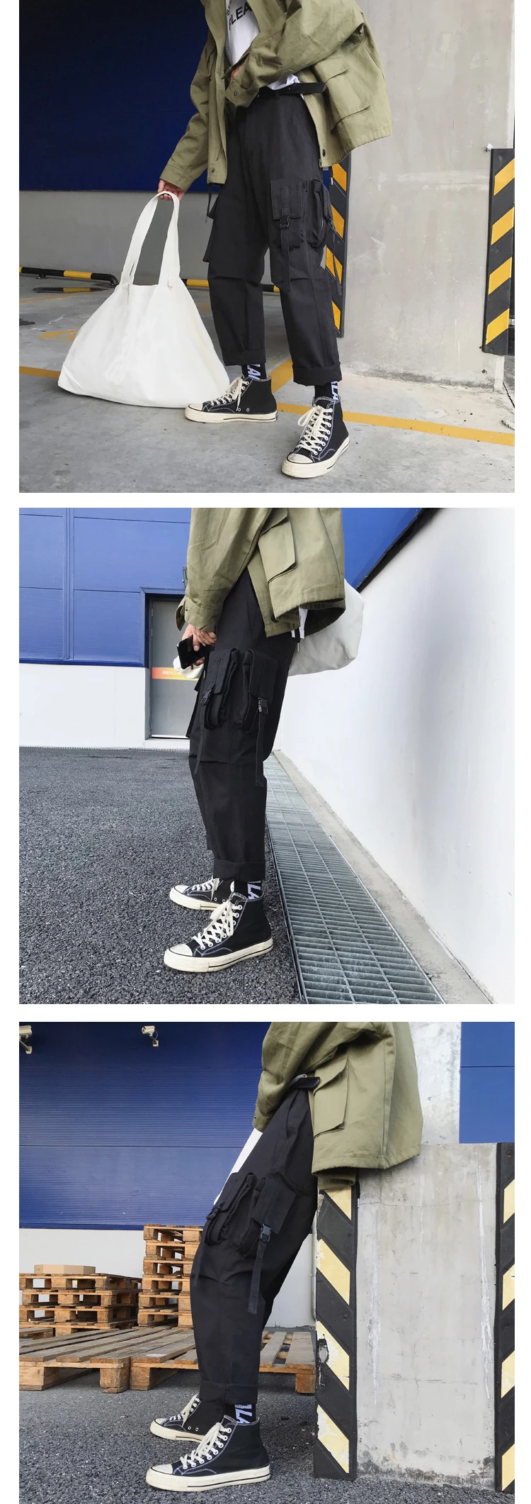 Осень Зима 2019 Новая мода повседневное брюки карго для мужчин Высокое качество Уличная дизайн молнии Jogger хип хоп мотобрюки