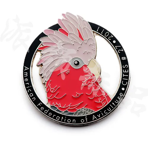 

Top selling enamel eagle badges,round baked finish pin badges