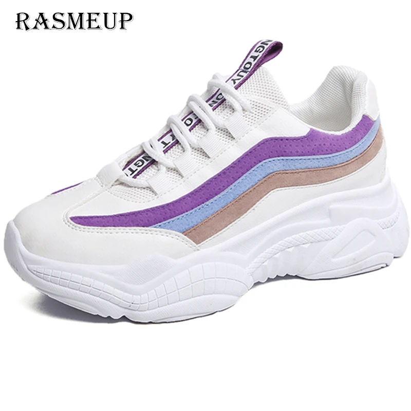 

RASMEUP Women Casual Shoes Women Sneakers Lace Up Platform Shoes Woman For Thick Soled Vulcanize Shoes Comfortable Footwears