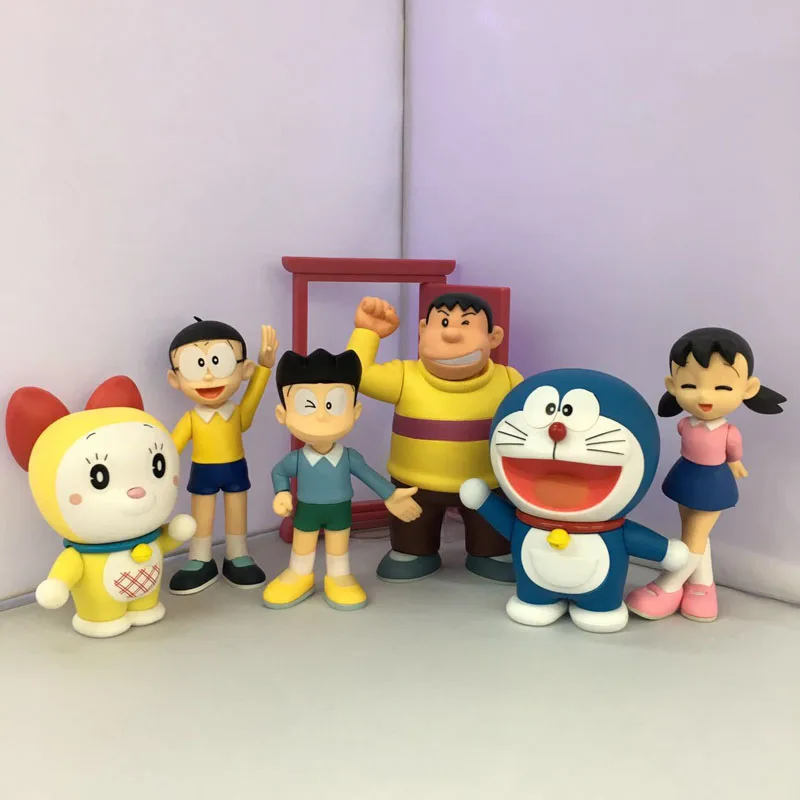 

Free Shipping 6pcs Doraemon Anime Doraemon Nobi Shizuka Takeshi Suneo Dorami Boxed PVC Action Figure Collection Model Doll Toy